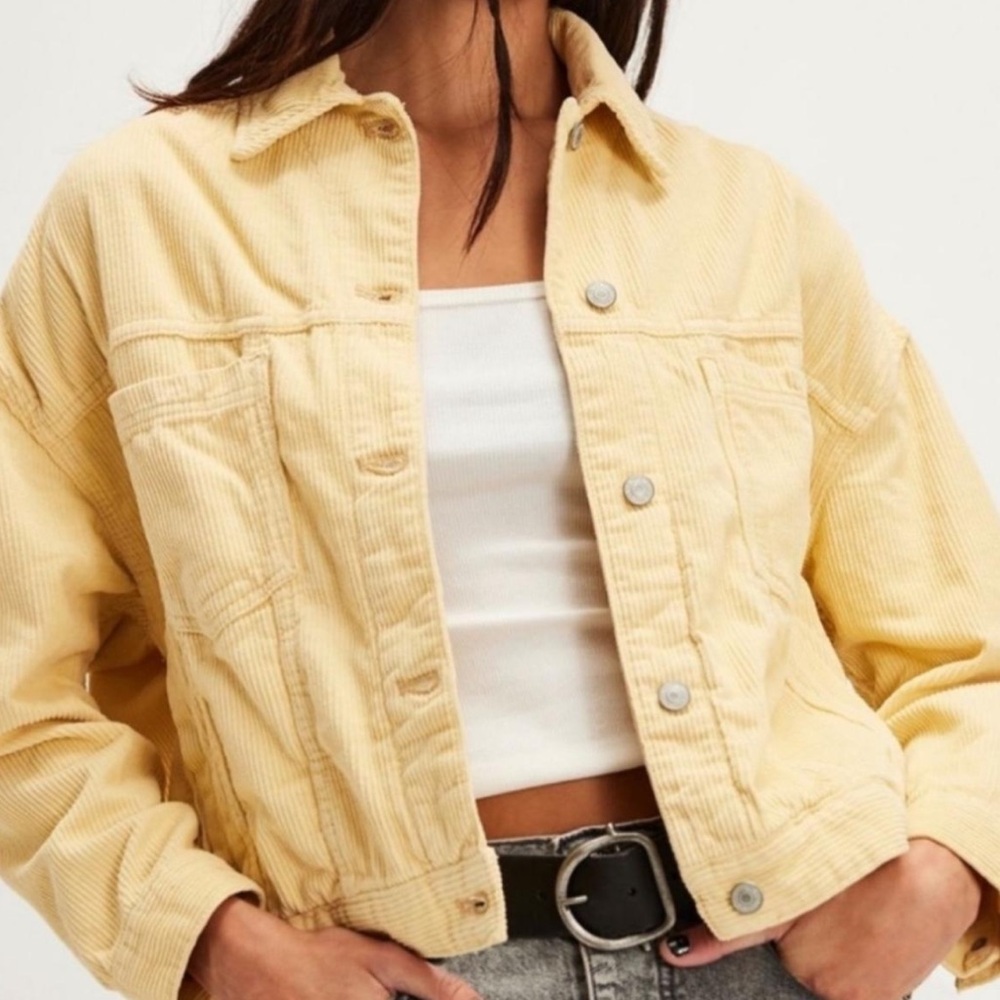We The Free Light Yellow Jean Jacket